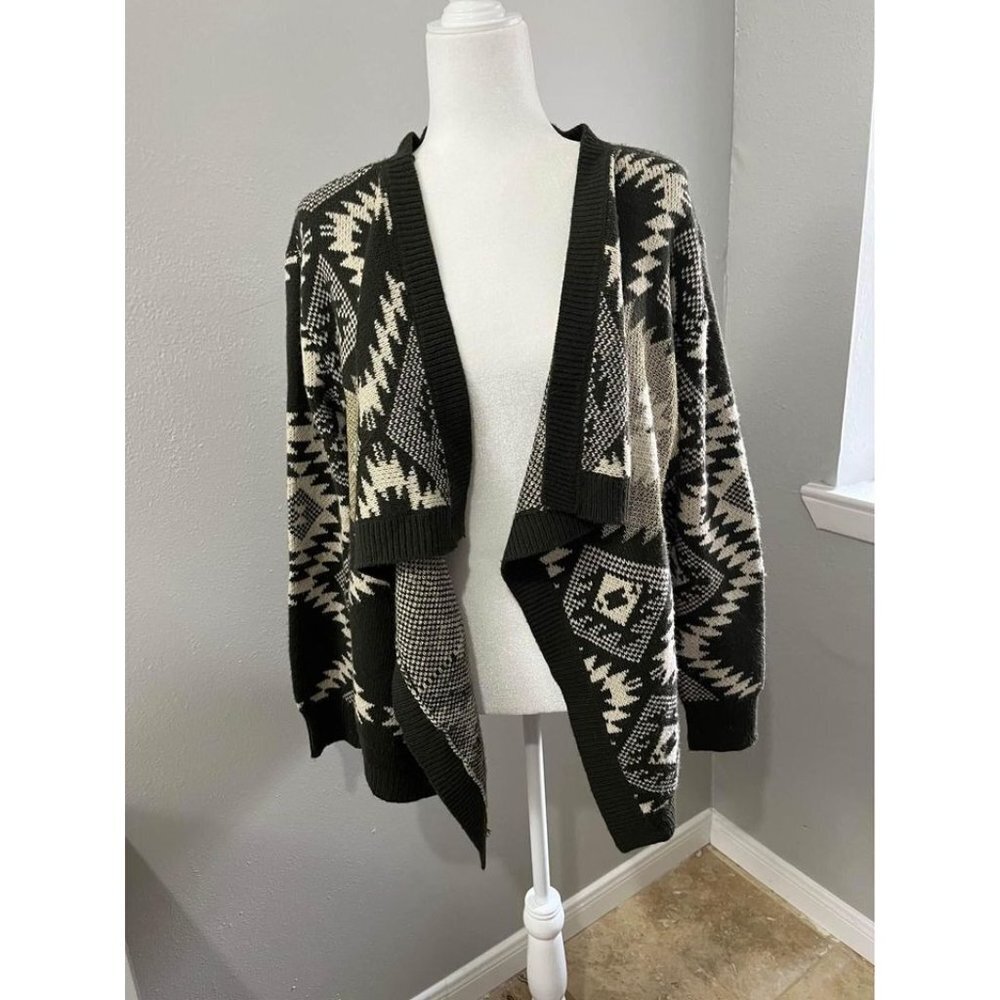 Western tribal aztec western style draped cardigan size small/ medium cozy warm